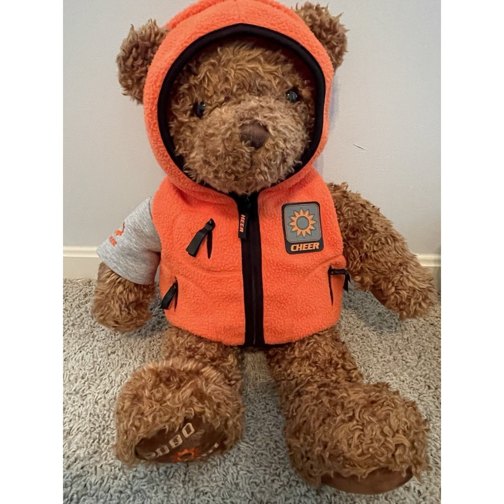 Y2K Wish Bear Teddy Orange Fleece Soft Plush Gund Cheer 2001